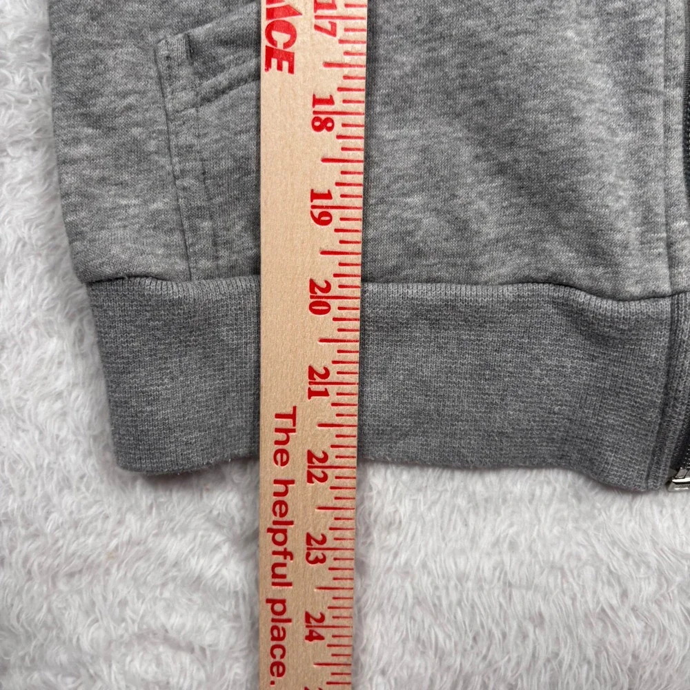 Y2K Nike Full Zip Hoodie Women S (FIT XS) Grey Red Colorblock Raglan Fleece Logo